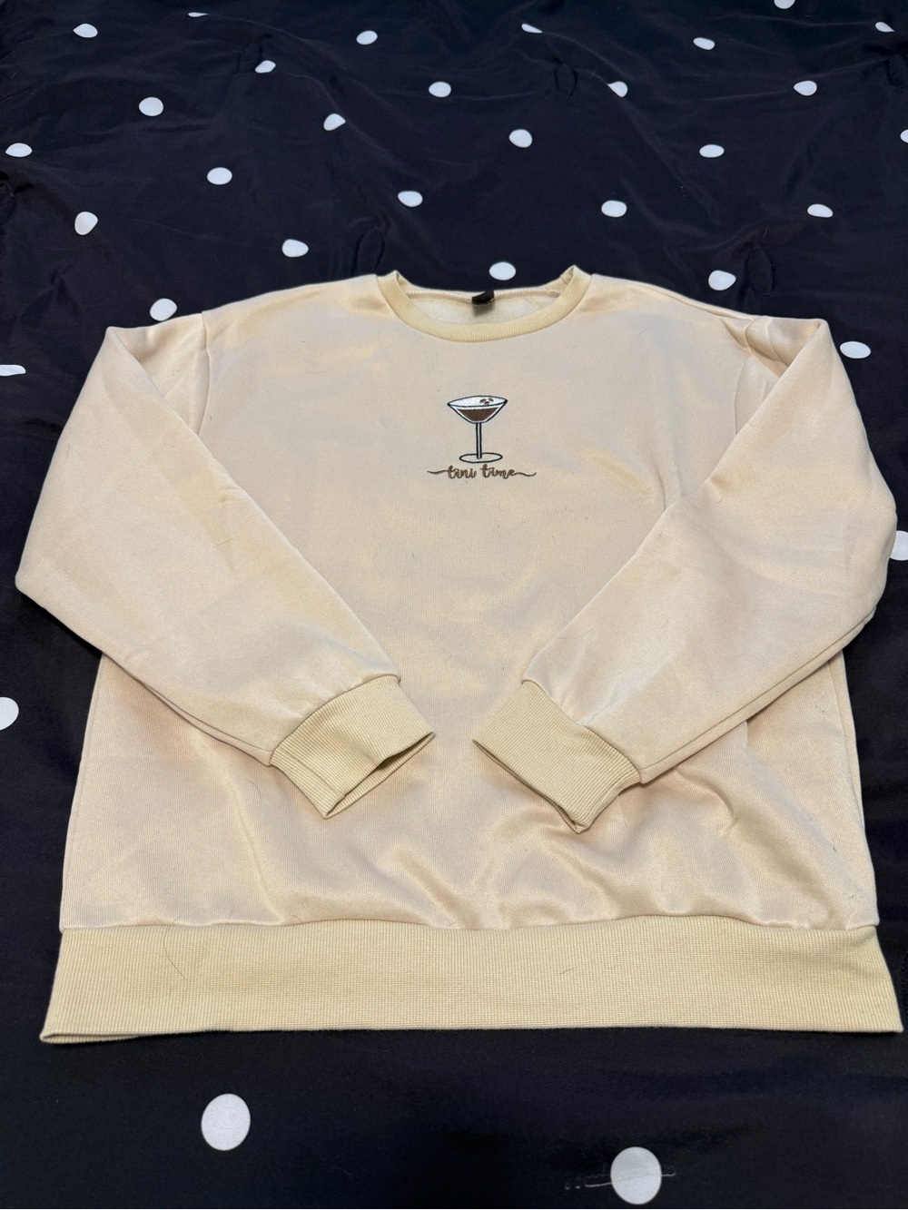 MCream Crewneck Sweatshirt with Cocktail Embroidery